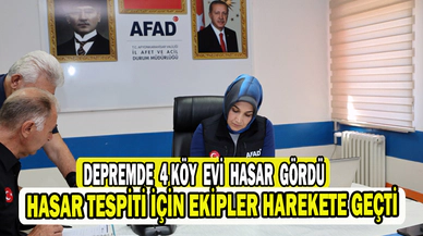 Afyonkarahisar’daki depremde 4 köy evinde maddi hasar meydana geldi   