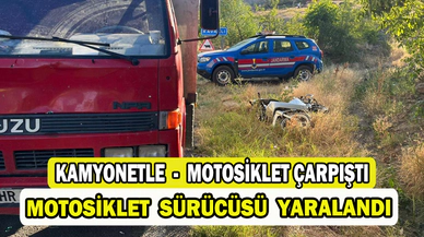 Kamyonetle çarpışan motosiklet sürücüsü yaralandı   