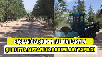 Şuhut’ta mezarlık bakımları gerçekleştirildi