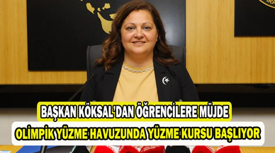 Başkan Köksal, öğrencileri yüzmeye davet etti