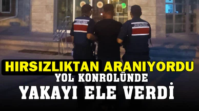 Hırsızlık suçundan aranan şahıs yol kontrolünde yakalandı