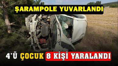 Afyonkarahisar'da otomobil devrildi 8 yaralı