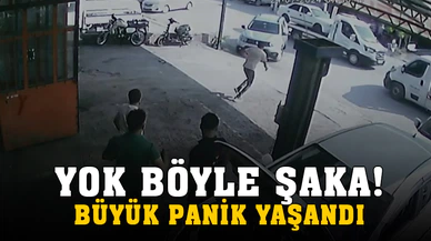 Çekicinin üzerindeki araç hareket edince büyük panik yaşandı