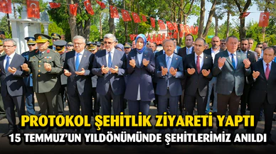 Protokolden şehitlik ziyareti