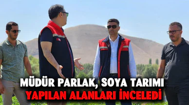 Müdür Parlak, soya tarımı yapılan alanları inceledi