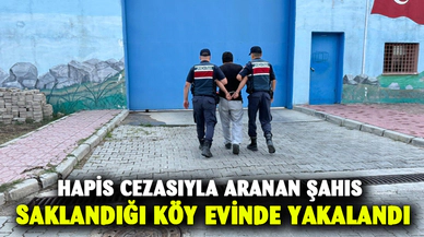 Hapis cezasıyla aranan şahıs saklandığı köy evinde yakalandı