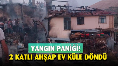 2 katlı ahşap ev yanarak kullanılamaz hale geldi