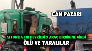 Afyonkarahisar'da 9 araç birbirine girdi