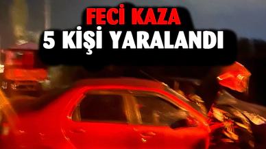İki otomobilin çarpıştığı kazada 5 kişi yaralandı