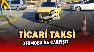 Ticari taksi ile otomobilin çarpıştığı kazada 2 kişi yaralandı