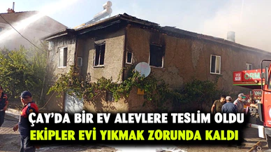 Çay’da yangın korkuttu