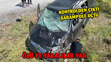 Şarampole devrilen minibüste 1 kişi öldü, 2 kişi yaralandı