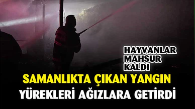 Ampulün patladığı samanlıkta yangın çıktı
