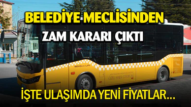 Afyonkarahisar’da toplu taşıma ücretlerine zam