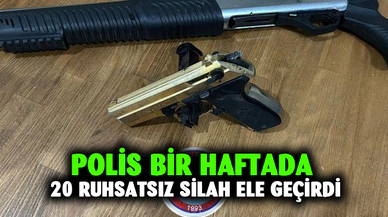 Polis bir haftada 20 ruhsatsız silah ele geçirdi