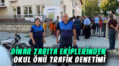 Dinar Zabıta ekiplerinden okul önü trafik denetimi
