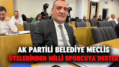 AK Partili belediye meclis üyelerinden milli sporcuya destek