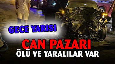 Halk otobüsü ile otomobillerin karıştığı kazada 1 kişi öldü, 7 kişi yaralandı