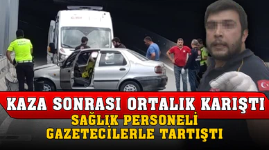 Kazayı görüntüleyen basın mensuplarına çirkin saldırı