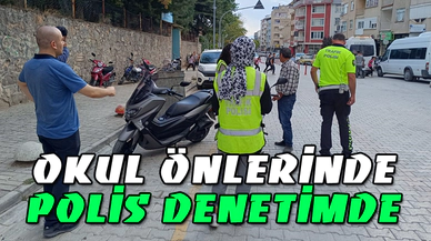 Afyonkarahisar'da okul önlerinde polis denetimde