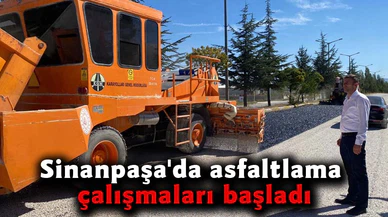 Sinanpaşa'da asfaltlama çalışmaları başladı