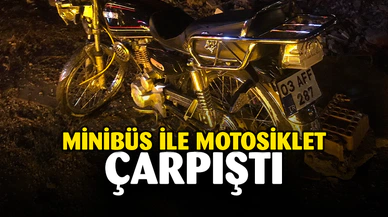 Minibüsle çarpışan motosiklet sürücüsü yaralandı