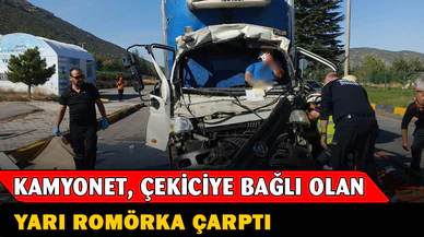 Afyon'dan Isparta'ya doğru giden kamyonet römorka çarptı