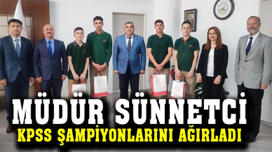 Müdür Sünnetci, şampiyonları ağırladı