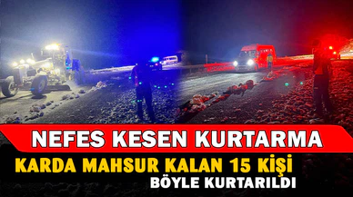 Minibüs içerisinde mahsur kalan 15 kişi kurtarıldı