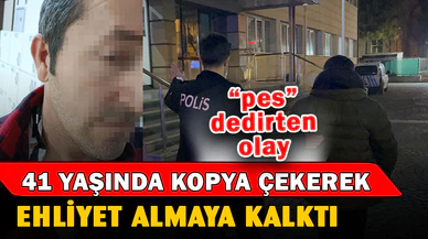 Ehliyet sınavına elektronik kopya düzeneği ile girmek isterken yakalandı