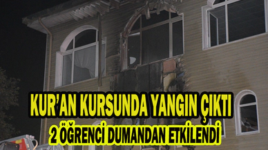 Kur'an kursunda çıkan yangında 2 öğrenci dumandan etkilendi
