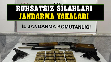 Afyonkarahisar'da ruhsatsız silahları jandarma yakaladı