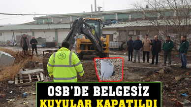 OSB'de belgesiz kuyular kapatıldı
