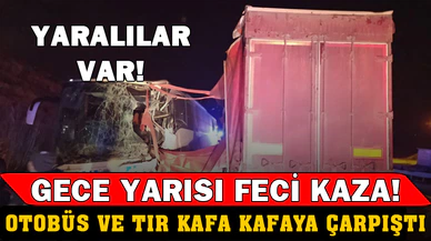 Afyon'da Kaza ! Yolcu otobüsüyle tır çarpıştı: 18 yaralı