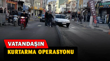 Vatandaşın araç kurtarma operasyonu
