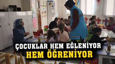 Çocuklar hem eğleniyor hem öğreniyor