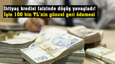 İhtiyaç kredisi faizinde düşüş yavaşladı!