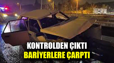 Afyonkarahisar'da otomobil bariyerlere çarptı: 1 yaralı