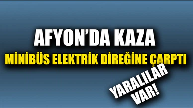 Elektrik direğine çarpan minibüste 3 kişi yaralandı