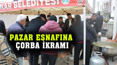 Pazarcı esnafına sıcak çorba ikramı