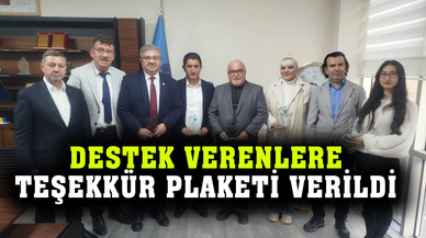 “Bir Sınıf da Sen Donat” projesine destek veren hayırseverlere teşekkür plaketi