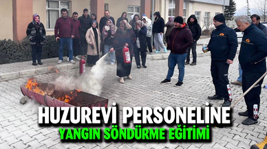 Huzurevi personeline yangın söndürme eğitimi