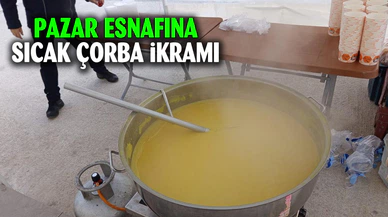 Pazar esnafına sıcak çorba ikramı