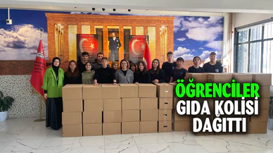 Öğrenciler Ramazan ayı öncesi gıda kolisi dağıttı