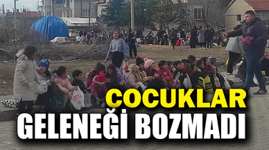 Çocukların şeker toplama geleneği yine bozulmadı