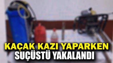 Kaçak kazı yapan şahsı jandarma yakaladı