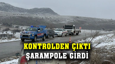 Afyonkarahisar'da kontrolden çıktı şarampole girdi