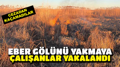 Eber Gölü’nü yakmaya çalışanlara ceza