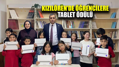 Kızılören’de en aktif kütüphane kullanıcısı öğrencilere tablet ödülü!