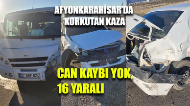 Afyonkarahisar’da işçi servisi kazası 16 yaralıyla atlatıldı